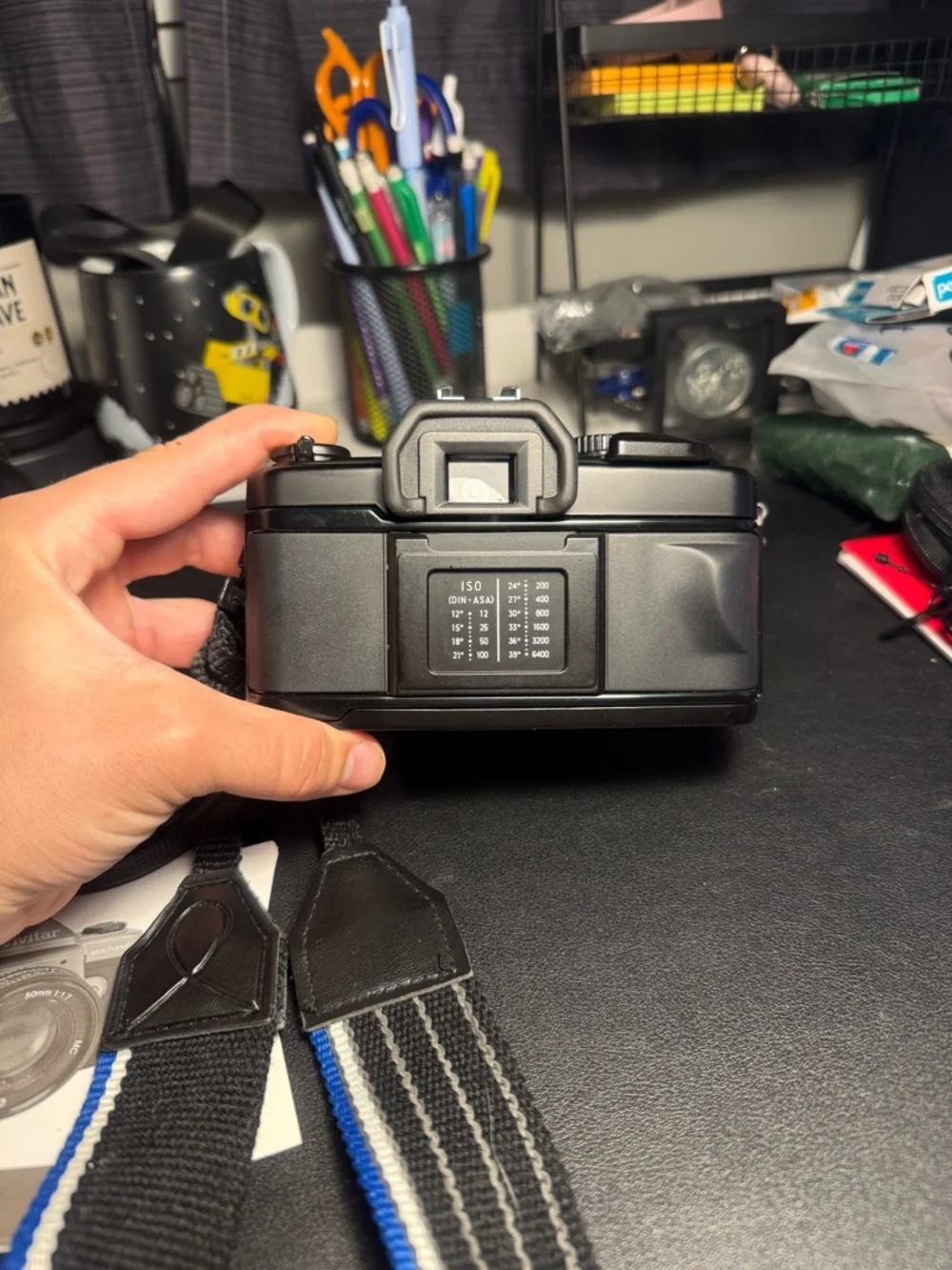 Vivitar V3800N 35mm SLR Camera in Black with Case and Accessories